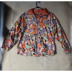 Vintage 80's Lavon Windbreaker Jacket Colorblock Pink Women's Size Small